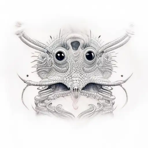 worm and man tattoo design idea