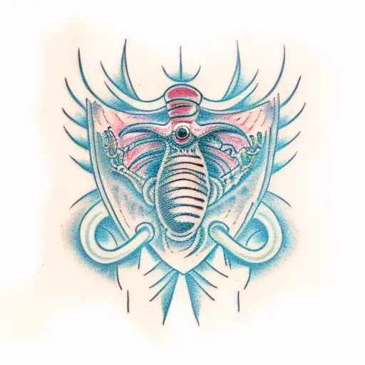 worm and man tattoo design idea