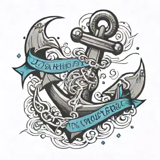 anchor with the words "i've weighed down the world" tattoo design idea