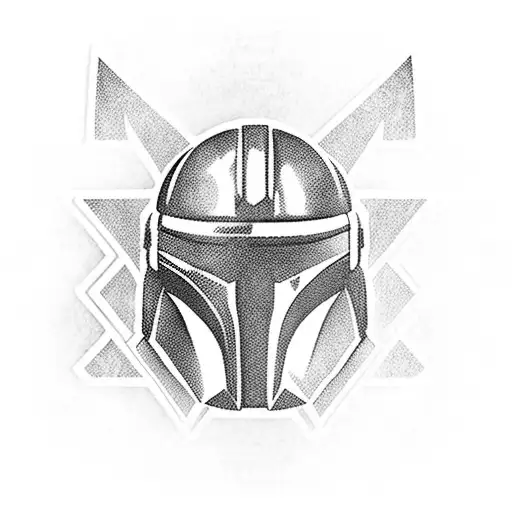 mandalorian helmet tattoo design idea