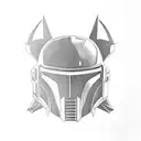 mandalorian helmet, Batman cowl, punisher skull  tattoo design idea