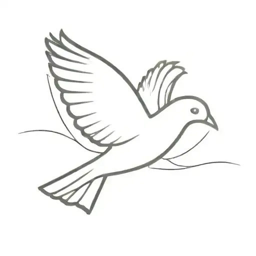 small v shape design with dove flying tattoo design idea