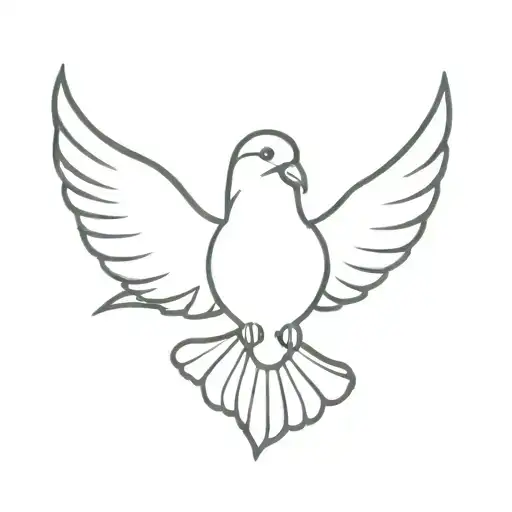small v shape design with dove looking tattoo design idea