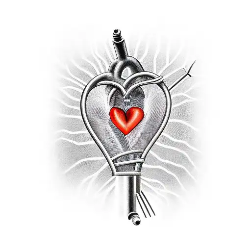 heart in cage tattoo design idea