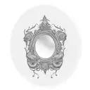 oval mirror tattoo design idea