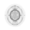 oval mirror tattoo design idea
