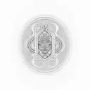 oval mirror tattoo design idea