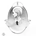 oval mirror tattoo design idea