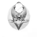 oval mirror tattoo design idea