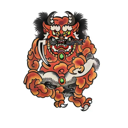 a chinese demon tattoo design idea