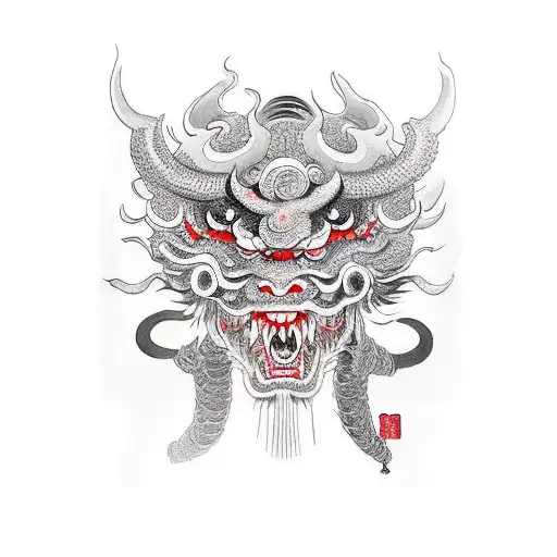 a chinese demon tattoo design idea