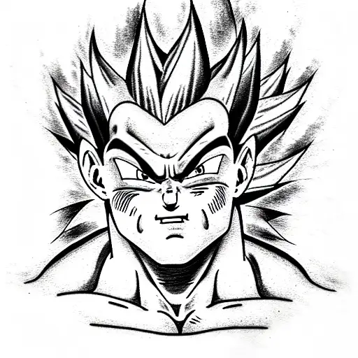 majin Vegeta  tattoo design idea