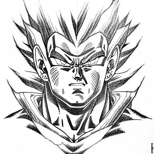 majin Vegeta  tattoo design idea
