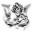 majin Vegeta  tattoo design idea