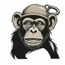 hip hop monkey tattoo design idea