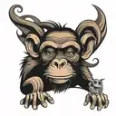 hip hop monkey tattoo design idea