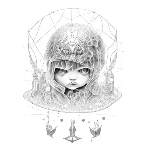 inner child, depression tattoo design idea