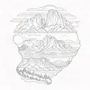 A sketch-style design featuring iconic elements from Yosemite, Bryce Canyon, Zion, Joshua Tree, Smokey Mountains, and the Blueridge Mountains tattoo design idea