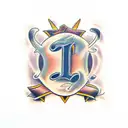 double L and number 19 tattoo design idea