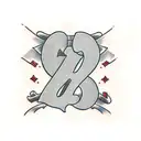 double L and number 19 tattoo design idea