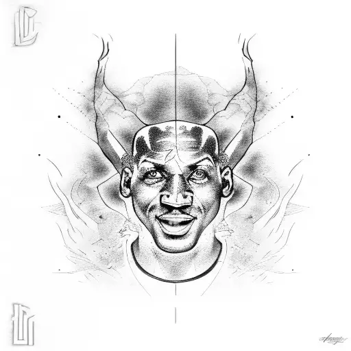 Michael Jordan onfire tattoo design idea