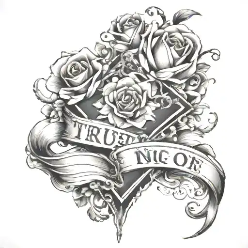 trust no one chest tattoo  design tattoo design idea