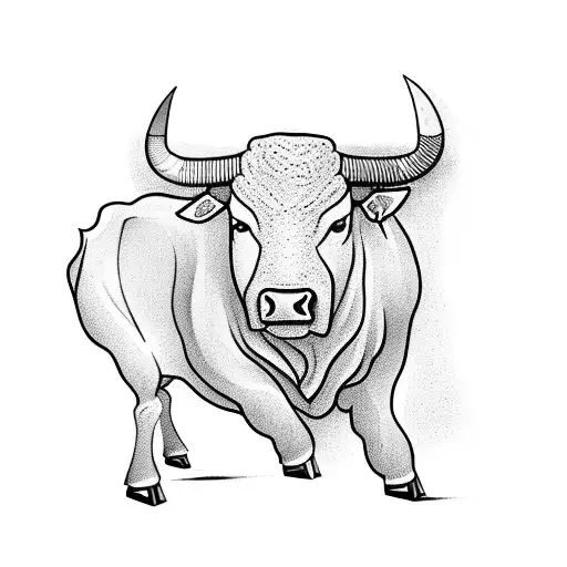 Combine a bull with traditional farming tools in a unique design tattoo design idea
