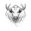 Combine a bull with traditional farming tools in a unique design tattoo design idea
