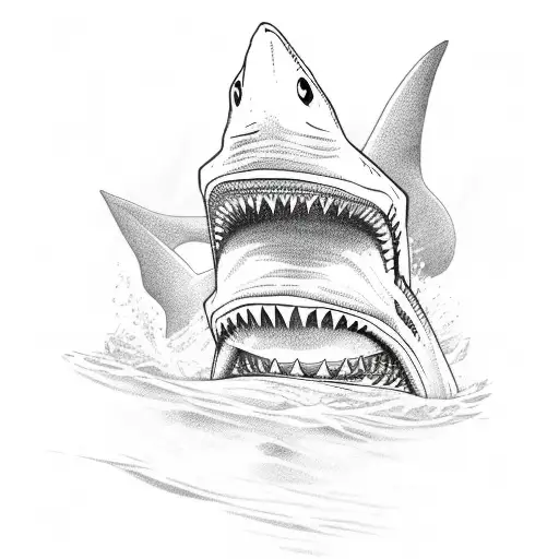 shark around an anchor tattoo design idea