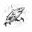 shark with anchor tattoo design idea