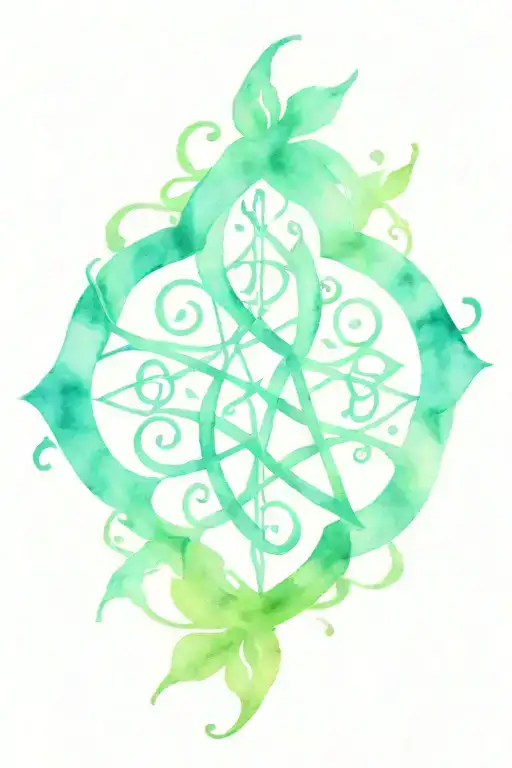 libra Pisces Scorpio Aquarius symbol intertwined tattoo design idea