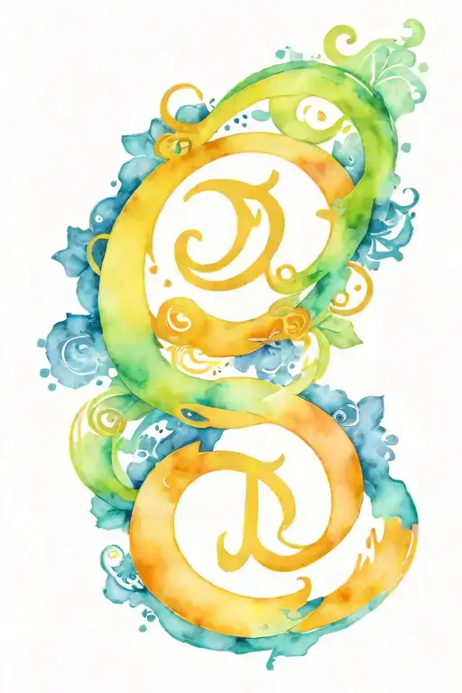 libra Pisces Scorpio Aquarius symbol incorporated tattoo design idea