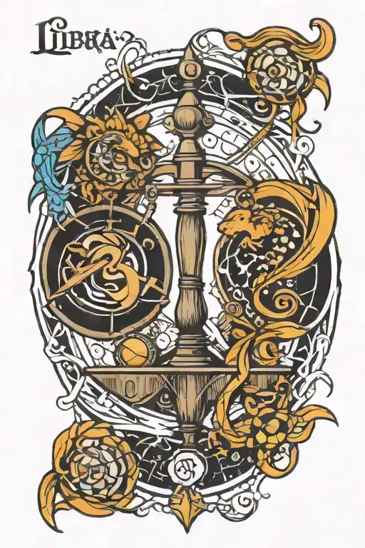 libra Pisces Scorpio Aquarius symbol tattoo design idea