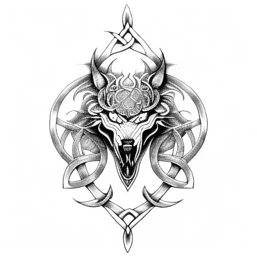 celtic fenrir tattoo design idea