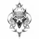 celtic fenrir tattoo design idea