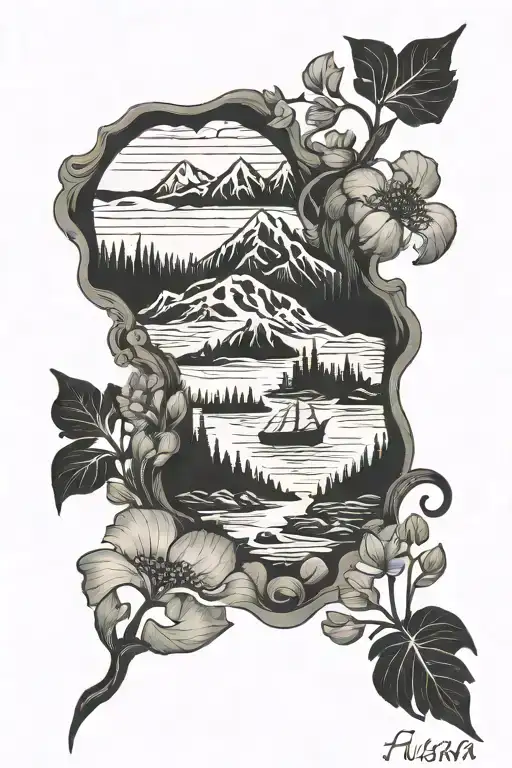 alaska inside passage tattoo design idea