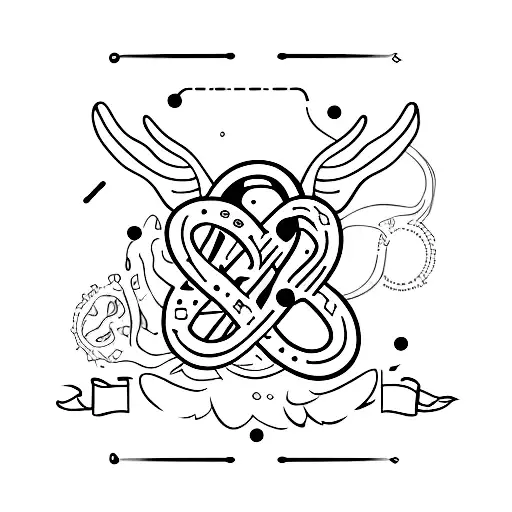 cancer sign with infitnity sign and the number 7 tattoo design idea