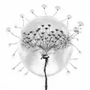 tree of life with a moon mantis buffalo and a dandelion  tattoo design idea