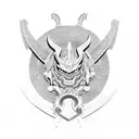 Samurai and dragon  tattoo design idea