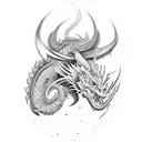 Samurai and dragon  tattoo design idea