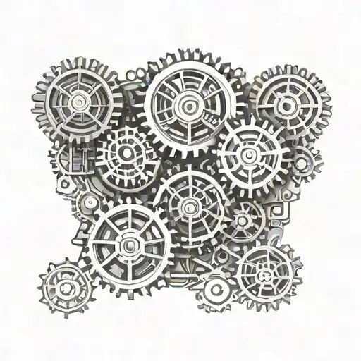 pcb schematic with gears tattoo design idea