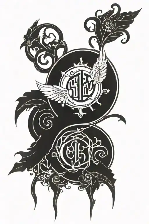 celestine and centine ambigram tattoo tattoo design idea