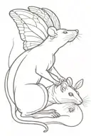 rat with butterfly wings tattoo design idea