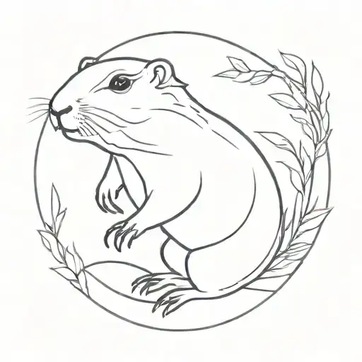 groundhog tattoo design idea