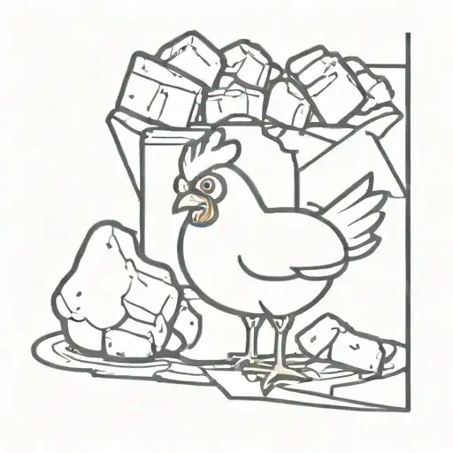 a single chicken nugget tattoo design idea