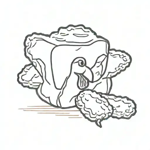 chicken nugget tattoo design idea