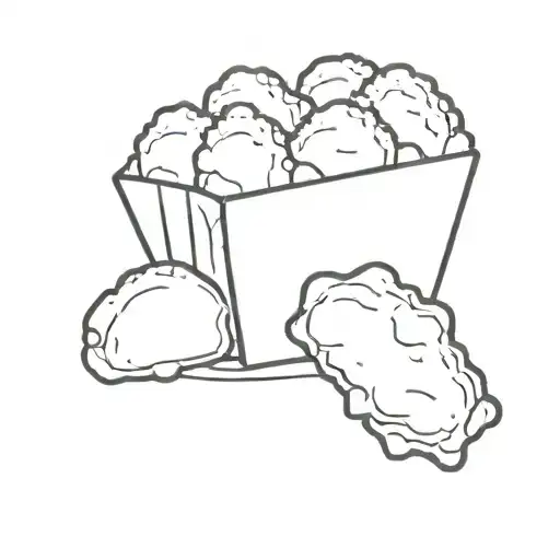 chicken nugget tattoo design idea