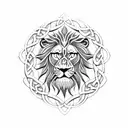 celtic lion tattoo design idea