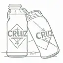 botellín de cerveza y cruz  tattoo design idea