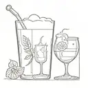botellín de cerveza y cruz  tattoo design idea